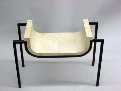 Marc Du Plantier Two French Parchment Benches in the Style of Marc du Plantier