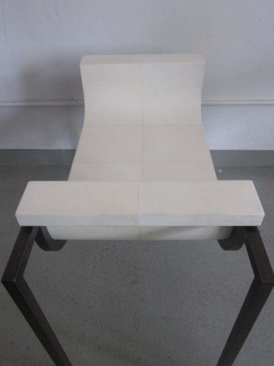 Marc Du Plantier Two French Parchment Benches in the Style of Marc du Plantier