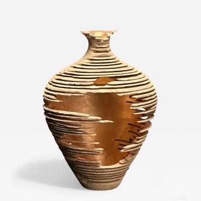 Marc Fish Contemporary Disintegrating Vessel Ash Gold Leaf UK 21st C 