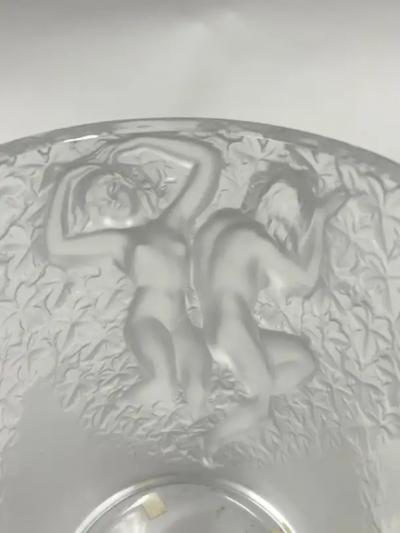 Marc Lalique French Molded Polished Crystal Champagne Cooler Ice Bucket Ganymede Lalique