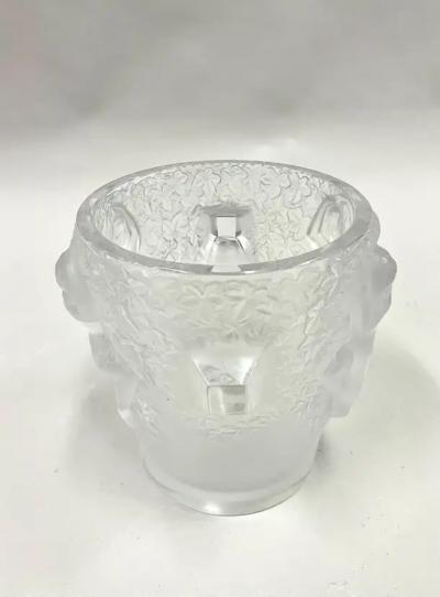 Marc Lalique French Molded Polished Crystal Champagne Cooler Ice Bucket Ganymede Lalique