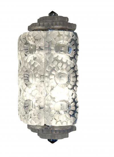 Marc Lalique Pair of Marc Lalique S ville Crystal Wall Sconces Designed 1947