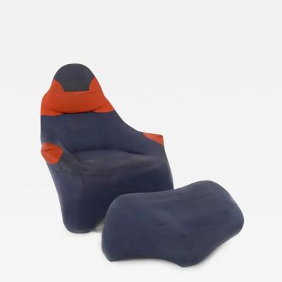 Marc Sadler Armchair and Footstool Model Hal by Marc Sadler for Cassina