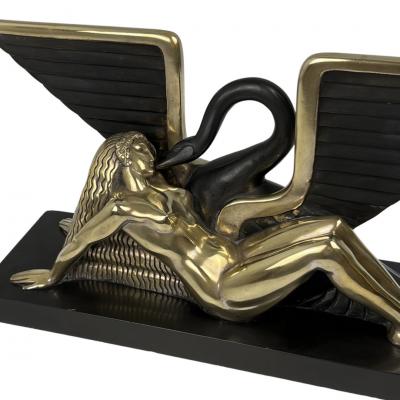 Marcel Andre Bouraine Leda and the Swan Sculpture by Marcel Bouraine