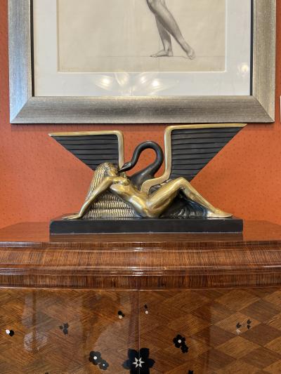 Marcel Andre Bouraine Leda and the Swan Sculpture by Marcel Bouraine