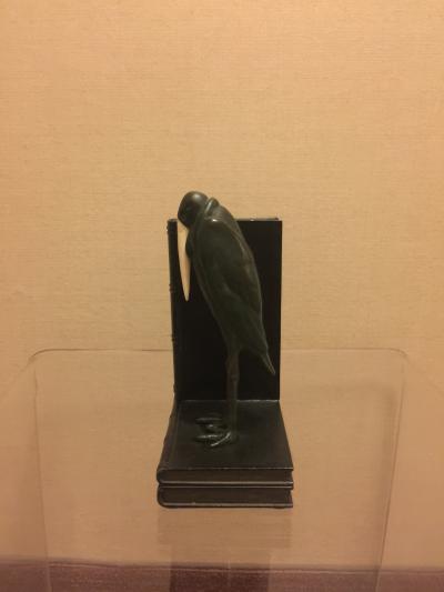 Marcel Andre Bouraine PAIR OF ART DECO MARCEL ANDRE BOURAINE MARIBOU STORK BOOKENDS