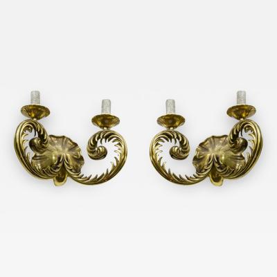 Marcel Asselbur Marcel Asselbur pair of refined solid gold bronze sconces