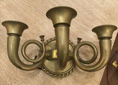 Marcel Asselbur Marcel Asselbur stunning pair of solid bronze sconces