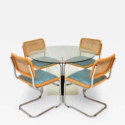 Marcel Breuer 1970s Set of 4 Retro Marcel Breuer Cesca Dining Chairs with Dining Table