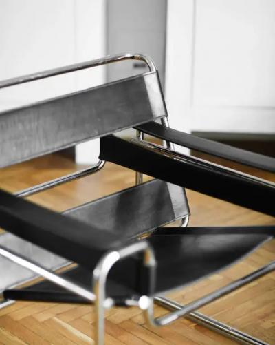 Marcel Breuer Armchairs in the Wassily Style by Marcel Breuer 70s Set of 2