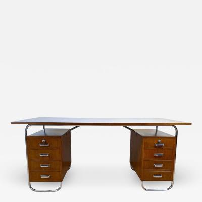 Marcel Breuer Bauhaus Desk by M cke Melder Steeltubes and Oak Veneer Czech circa 1940