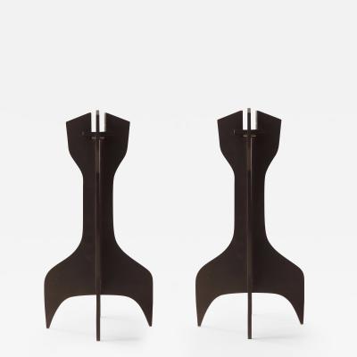 Marcel Breuer Early Marcel Breuer pair of candlesticks for Gavina Italy 1961