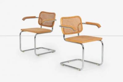 Marcel Breuer Marcel Breuer B64 Cesca Dining Chairs with Arms set of Six