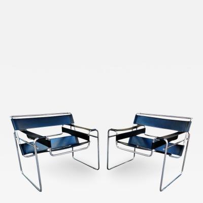 Marcel Breuer Marcel Breuer Pair B3 Wassily Bauhaus Lounge Chairs KnollStudio Italy 1990s