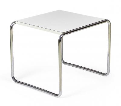 Marcel Breuer Marcel Breuer for Gavina Knoll International Mid Century White Mica Laccio End