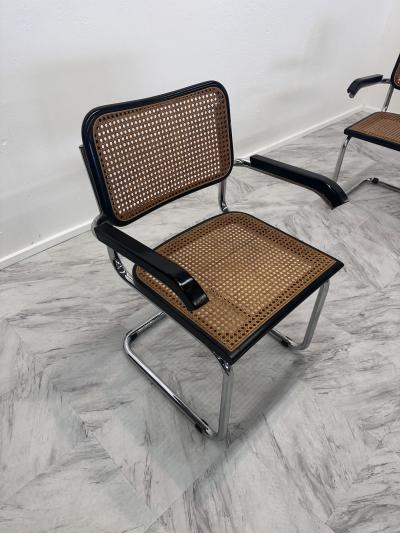 Marcel Breuer Pair of 4 Marcel Breuer B64 Design Cesca Chairs by Gavina circa 1960