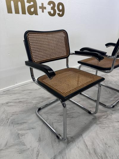 Marcel Breuer Pair of 4 Marcel Breuer B64 Design Cesca Chairs by Gavina circa 1960