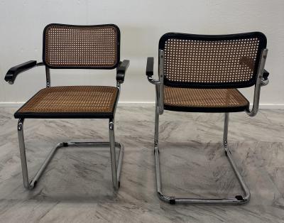Marcel Breuer Pair of 4 Marcel Breuer B64 Design Cesca Chairs by Gavina circa 1960