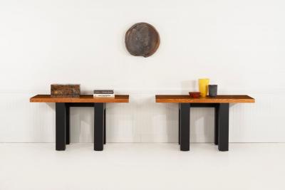 Marcel Breuer Pair of After Marcel Breuer Console Tables Stillman Collection 1970c