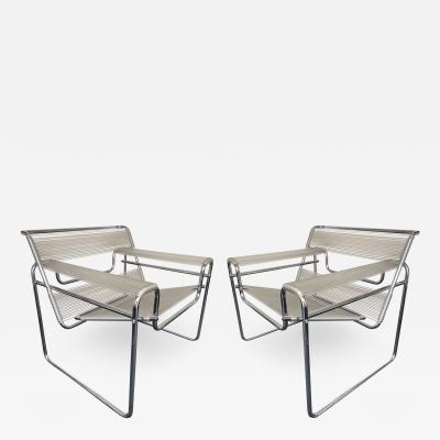 Marcel Breuer Pair of Wassily Spaghetti Armchairs by Marcel Breuer 1980s