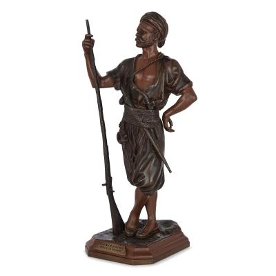 Marcel Debut Two Orientalist style patinated bronze maquettes by Marcel D but
