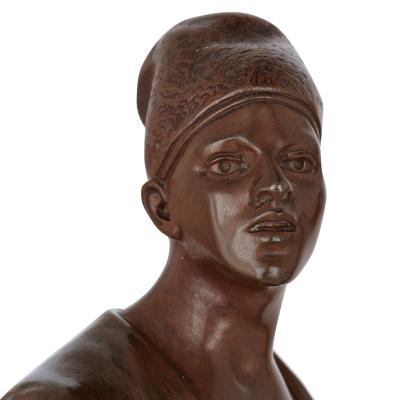 Marcel Debut Two Orientalist style patinated bronze maquettes by Marcel D but