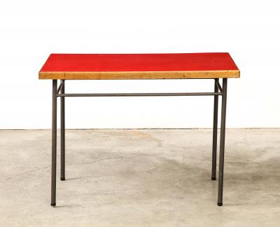 Marcel Gascoin Elm Steel and Laminate Desk by Marcel Gascoin for Universitaire dAntony