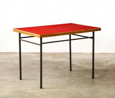 Marcel Gascoin Elm Steel and Laminate Desk by Marcel Gascoin for Universitaire dAntony