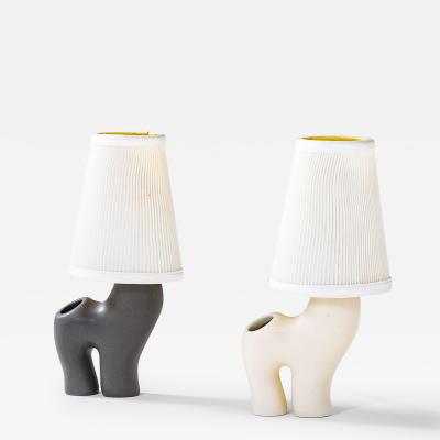 Marcel Giraud Marcel Giraud Vallauris Pair of table lamps in ceramic fabric 60s