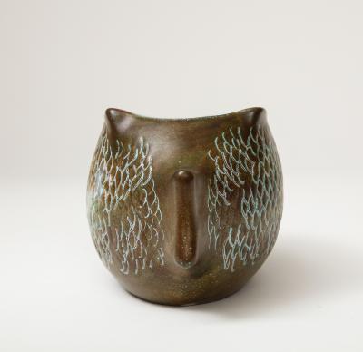 Marcel Guillot Beautiful fish shaped glazed ceramic bowl by Marcel Guillot