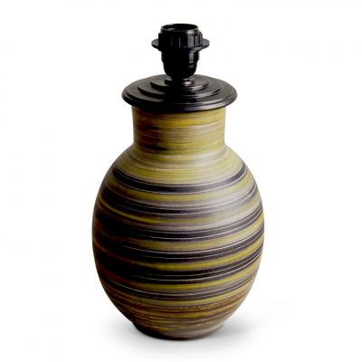 Marcel Guillot Table Lamp with Glazed and Sgraffito Stripes by Marcel Guillot