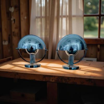 Marcel Louis Baugniet Pair of Modernist Table Lamps by Marcel Louis Baugniet for Damon 1930s Art Deco