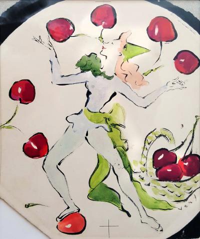 Marcel Vertes Dancing Girl with Cherries