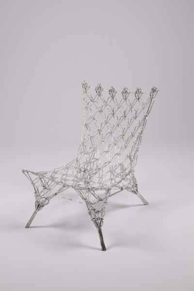 Marcel Wanders Marcel Wander Limited Edition Silver Knotted Rope Chair for Cappellini