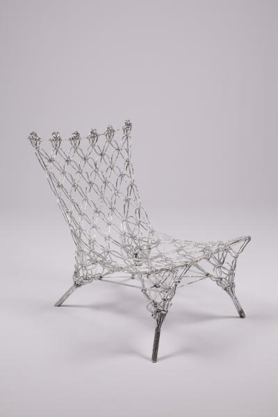 Marcel Wanders Marcel Wander Limited Edition Silver Knotted Rope Chair for Cappellini