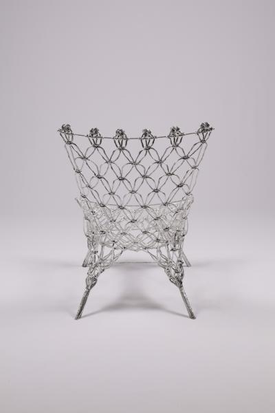 Marcel Wanders Marcel Wander Limited Edition Silver Knotted Rope Chair for Cappellini