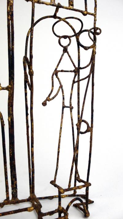 Marcello Fantoni Brutalist Marcello Fantoni Brazed Wire Church Sculpture