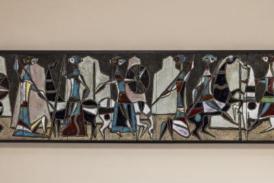 Marcello Fantoni Ceramic Wall Panel attr to Marcello Fantoni Italy 1960s