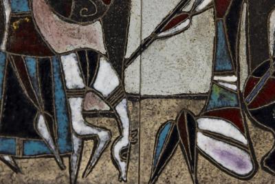 Marcello Fantoni Ceramic Wall Panel attr to Marcello Fantoni Italy 1960s