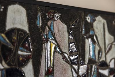 Marcello Fantoni Ceramic Wall Panel attr to Marcello Fantoni Italy 1960s