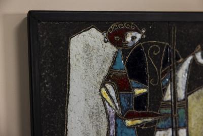 Marcello Fantoni Ceramic Wall Panel attr to Marcello Fantoni Italy 1960s