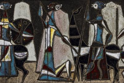 Marcello Fantoni Ceramic Wall Panel attr to Marcello Fantoni Italy 1960s