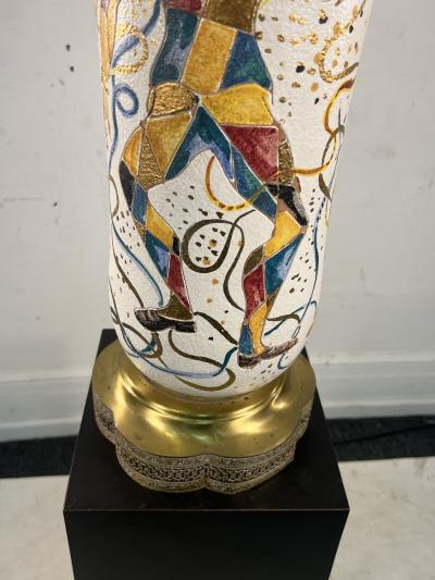 Marcello Fantoni FANTONI COLORFUL VENETIAN MASQUERADE POTTERY LAMP