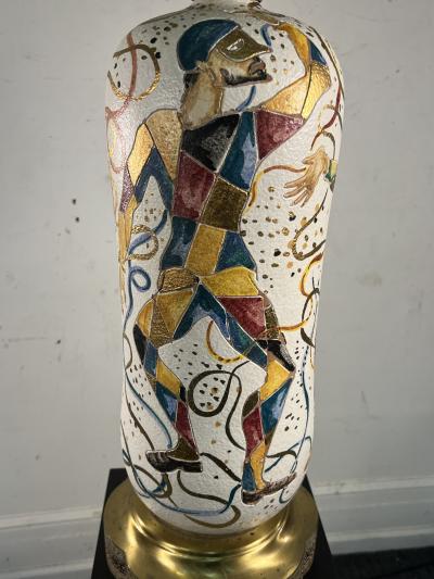 Marcello Fantoni FANTONI COLORFUL VENETIAN MASQUERADE POTTERY LAMP