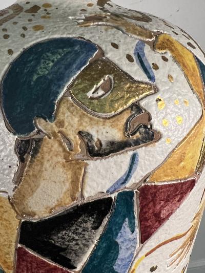 Marcello Fantoni FANTONI COLORFUL VENETIAN MASQUERADE POTTERY LAMP