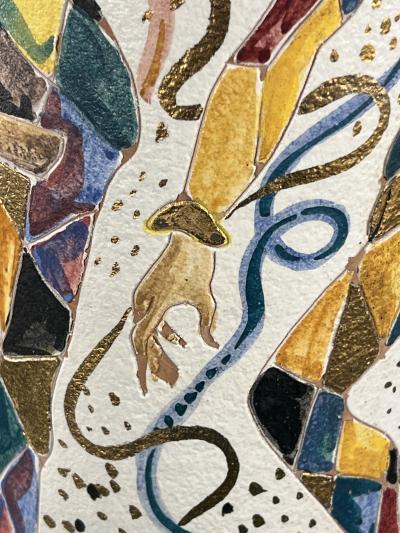 Marcello Fantoni FANTONI COLORFUL VENETIAN MASQUERADE POTTERY LAMP