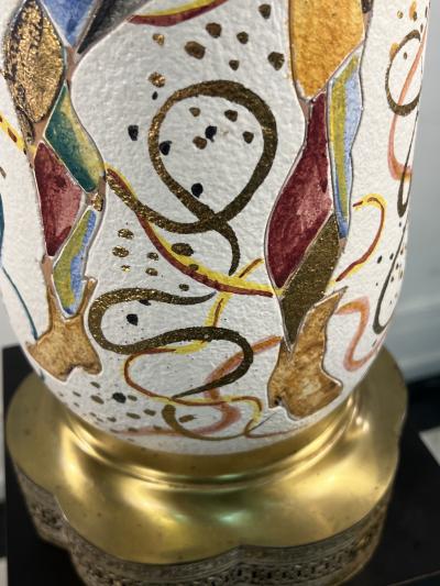 Marcello Fantoni FANTONI COLORFUL VENETIAN MASQUERADE POTTERY LAMP