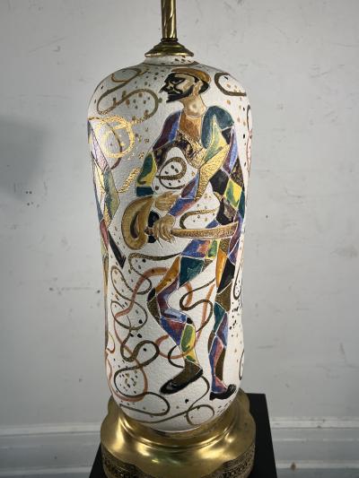 Marcello Fantoni FANTONI COLORFUL VENETIAN MASQUERADE POTTERY LAMP