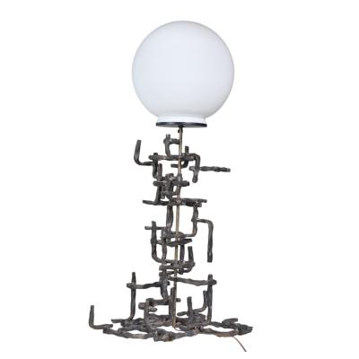 Marcello Fantoni Fantoni Brutalist Mid Century Iron Lamp