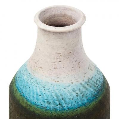 Marcello Fantoni Fantoni for Raymor Vase Ceramic White Blue Green Signed
